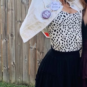 Dalmatian print body suit